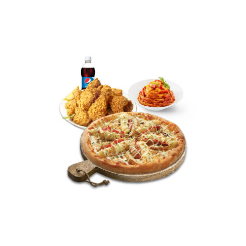 더블포테이토피치세트M(더블포테이토피자M+후라이드치킨(뼈))+스파게티+콜라500ml