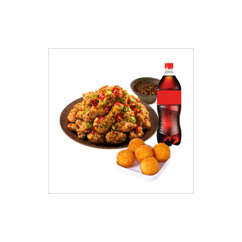 (순살/뼈)칼칼한청양치킨+오리지널치즈볼+콜라1.25L