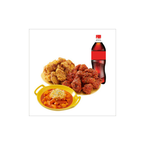 (순살/뼈)반반치킨(후라이드/양념)+떡볶이+콜라1.25L